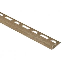 Rondec Beige 1/4 in. x 8 ft. 2-1/2 in. Color-Coated Aluminum Bullnose Tile Edging Trim by Schluter