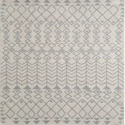 Loops Cream/Gray 3 ft. x 5 ft. Southwestern Area Rug by Eviva