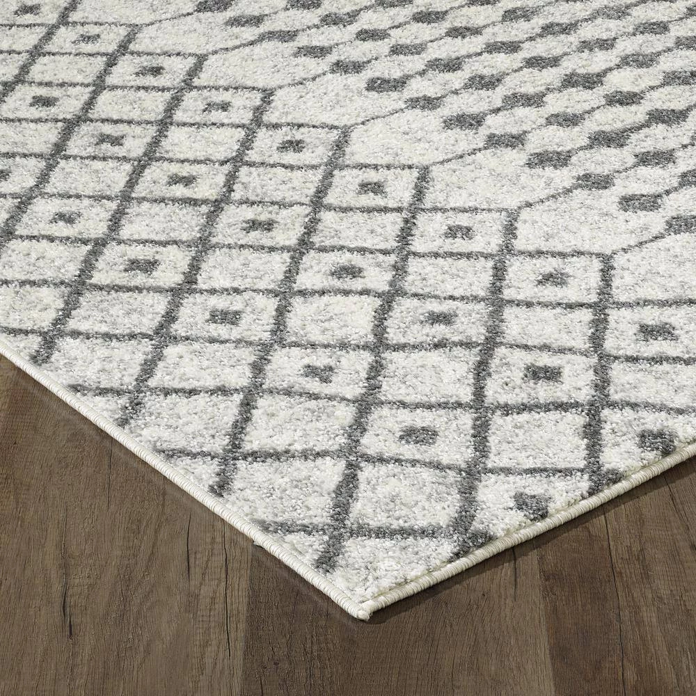Grid Cream/Gray 10 ft. x 12 ft. Geometric Area Rug by Eviva 2 Grid Cream/Gray 10 ft. x 12 ft. Geometric Area Rug by Eviva - Image 2