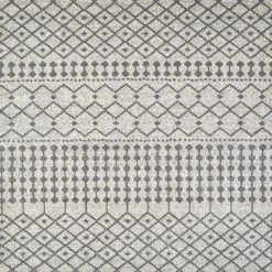 Grid Cream/Gray 8 ft. x 10 ft. Geometric Area Rug by Eviva
