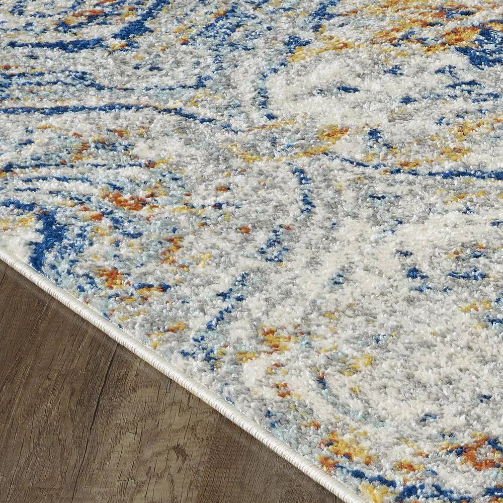 Loops Cream/Multicolor 5.1 ft. x 7 ft. Oriental Area Rug by Eviva 3 Loops Cream/Multicolor 5.1 ft. x 7 ft. Oriental Area Rug by Eviva - Image 3