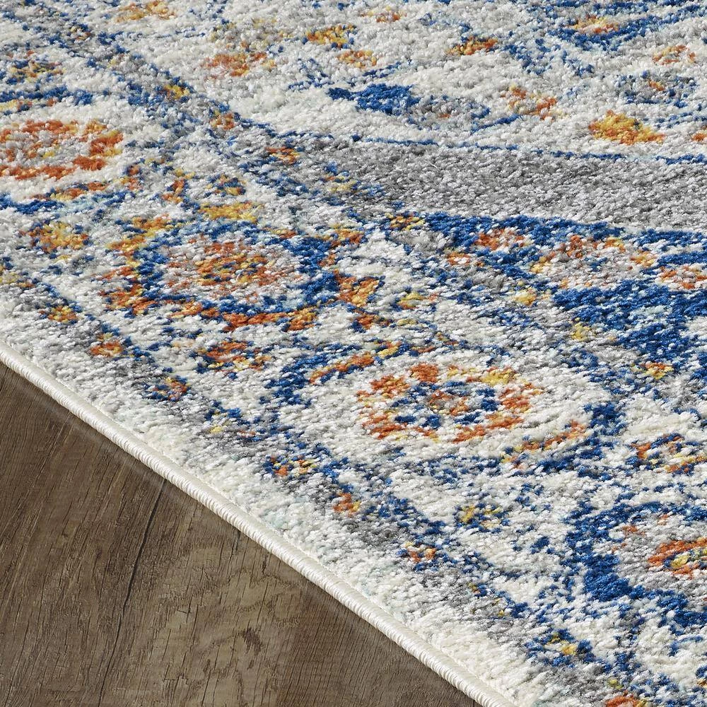 Vintage Cream/Navy 5.1 ft. x 7 ft. Oriental Area Rug by Eviva 3 Vintage Cream/Navy 5.1 ft. x 7 ft. Oriental Area Rug by Eviva - Image 3