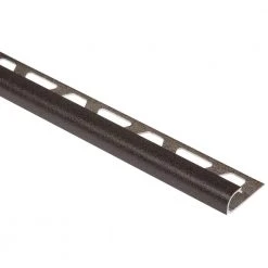 Rondec Dark Anthracite 1/2 in. x 8 ft. 2-1/2 in. Color-Coated Aluminum Bullnose Tile Edging Trim by Schluter