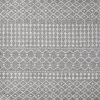 Grid Gray/Cream 2.2 ft. W x 8 ft. L Runner Geometric Area Rug by Eviva