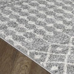 Grid Gray/Cream 3 ft. W x 5 ft. L Geometric Area Rug by Eviva -Eviva Sales Store gray cream eviva area rugs rg1158 3x5gc c3 1000