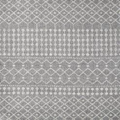 Grid Gray/Cream 5.1 ft. W x 7 ft. L Geometric Area Rug by Eviva