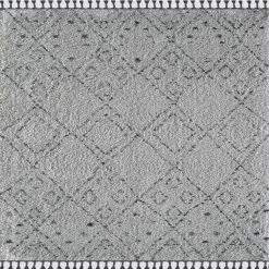 Diamond Gray/Dark Gray 8 ft. x 10 ft. Ikat Area Rug by Eviva