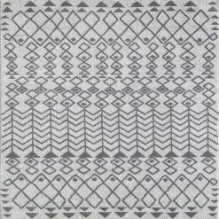 Loops Gray/Dark Gray 8 ft. x 10 ft. Southwestern Area Rug by Eviva