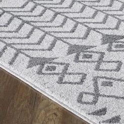 Loops Gray/Dark Gray 9 ft. x 12 ft. Southwestern Area Rug by Eviva -Eviva Sales Store gray dark gray eviva area rugs rg1129 9x12gg c3 1000