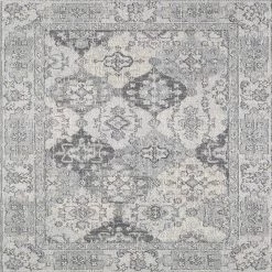 Mosaic Gray/Dark Gray 3 ft. x 5 ft. Oriental Area Rug by Eviva