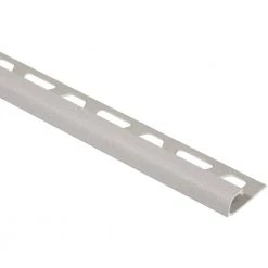 Rondec Greige 3/8 in. x 8 ft. 2-1/2 in. Color-Coated Aluminum Bullnose Tile Edging Trim by Schluter