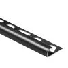 Rondec Matte Black 1/2 in. x 8 ft. 2-1/2 in. Color-Coated Aluminum Bullnose Tile Edging Trim by Schluter