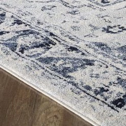 Capricorn Navy/Cream 2.2 ft. x 8 ft. Oriental Runner Rug by Eviva -Eviva Sales Store navy cream eviva area rugs rg1125 2x8nc c3 1000