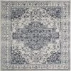 Venus Navy/Cream 2.2 ft. x 8 ft. Oriental Runner Rug by Eviva