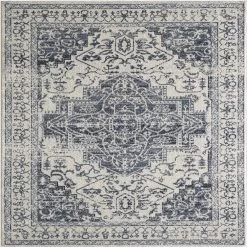 Venus Navy/Cream 2.2 ft. x 8 ft. Oriental Runner Rug by Eviva