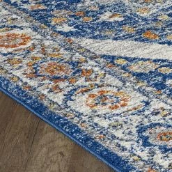 Vintage Navy/Cream 6 ft. x 9 ft. Oriental Area Rug by Eviva -Eviva Sales Store navy cream eviva area rugs rg1148 6x9nc c3 1000