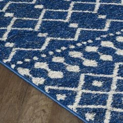 Grid Navy/Cream 6 ft. W x 9 ft. L Geometric Area Rug by Eviva -Eviva Sales Store navy cream eviva area rugs rg1158 6x9nc c3 1000