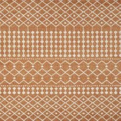 Grid Orange/Cream 8 ft. W x 10 ft. L Geometric Area Rug by Eviva