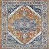 Vintage Orange/Navy 8 ft. x 10 ft. Oriental Area Rug by Eviva