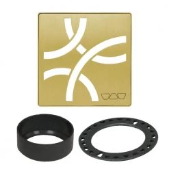 Kerdi-Drain 4 in. Brushed Classic Gold Curve Drain Grate by Schluter