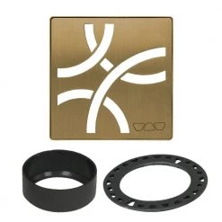 Kerdi-Drain 4 in. Brushed Vintage Gold Curve Drain Grate by Schluter