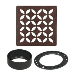 Kerdi-Drain 4 in. Bronze Floral Drain Grate by Schluter