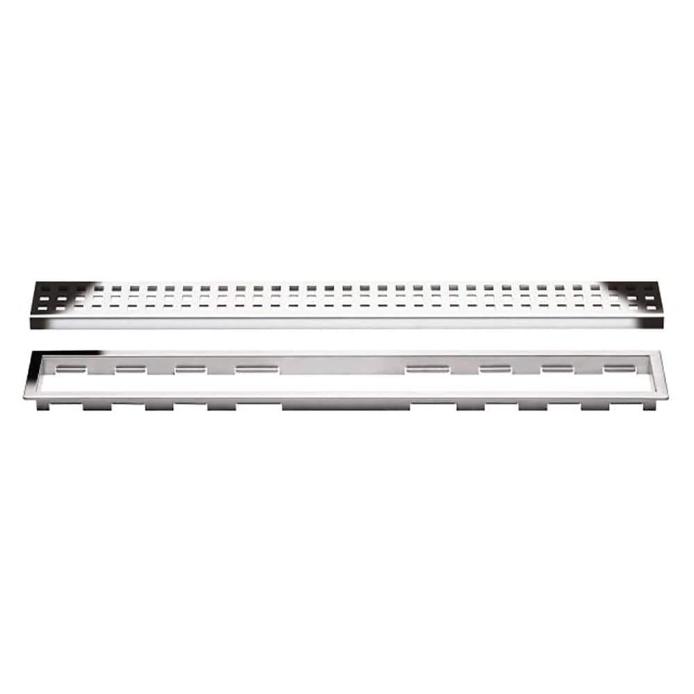 Kerdi-Line Chrome 27-9/16 in. Perforated Grate Assembly with 3/4 in. Frame by Schluter 1 Kerdi-Line Chrome 27-9/16 in. Perforated Grate Assembly with 3/4 in. Frame by Schluter