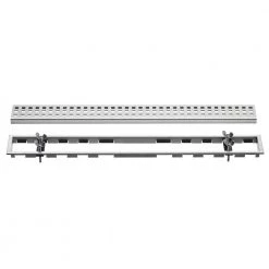Kerdi-Line Brushed Stainless Steel 55-1/8 in. Locking Perforated Grate Assembly with 3/4 in. Frame by Schluter