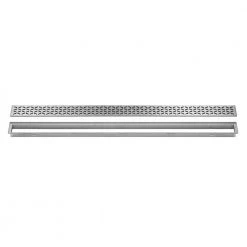 Kerdi-Line Brushed Stainless Steel 31-1/2 in. Floral Grate Assembly with 29/32 in. Frame by Schluter