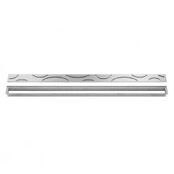 Kerdi-Line Brushed Stainless Steel 27-9/16 in. Curve Grate Assembly with 29/32 in. Frame by Schluter