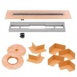 Kerdi-Line 47-1/4 in. Stainless Steel Channel Body Off-Set Outlet by Schluter