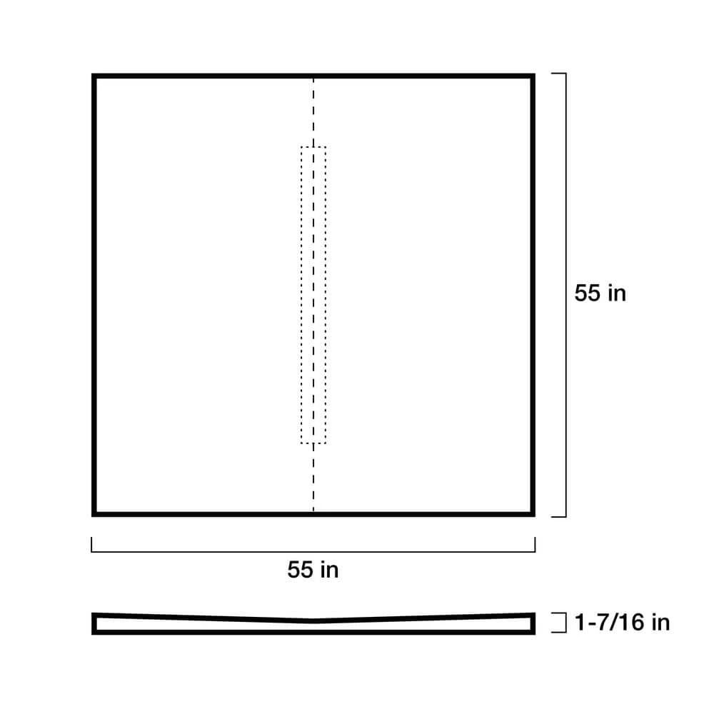 Kerdi-Shower-LT/-LTS 55 in. x 55 in. Center Linear Drain Shower Tray by Schluter 2 Kerdi-Shower-LT/-LTS 55 in. x 55 in. Center Linear Drain Shower Tray by Schluter - Image 2