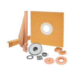 Kerdi-Shower-Kit 48 in. x 48 in. Shower Kit in PVC with Stainless Steel Drain Grate by Schluter