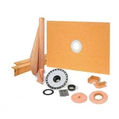 Kerdi-Shower-Kit 38 in. x 60 in. Shower Kit in ABS with Stainless Steel Drain Grate by Schluter