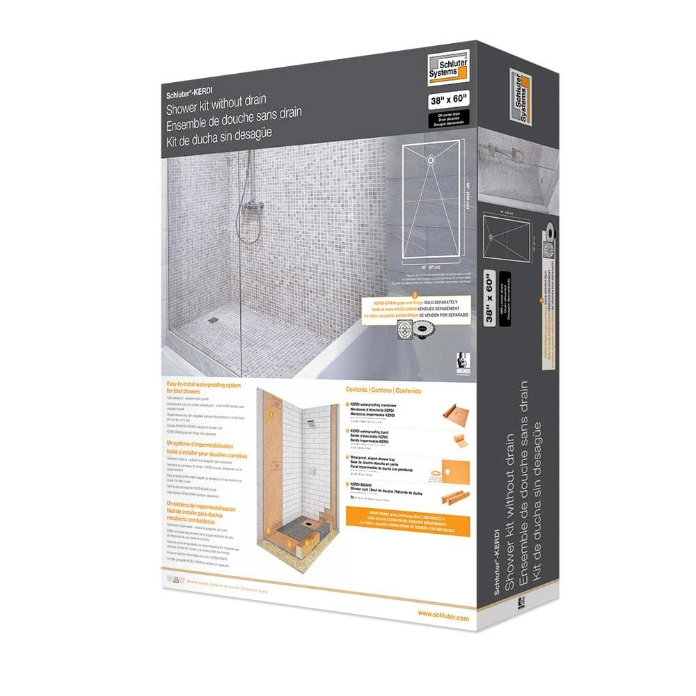 Kerdi-Shower-Kit 38 in. x 60 in. Off-Center Shower Kit without Drain by Schluter 3 Kerdi-Shower-Kit 38 in. x 60 in. Off-Center Shower Kit without Drain by Schluter - Image 3