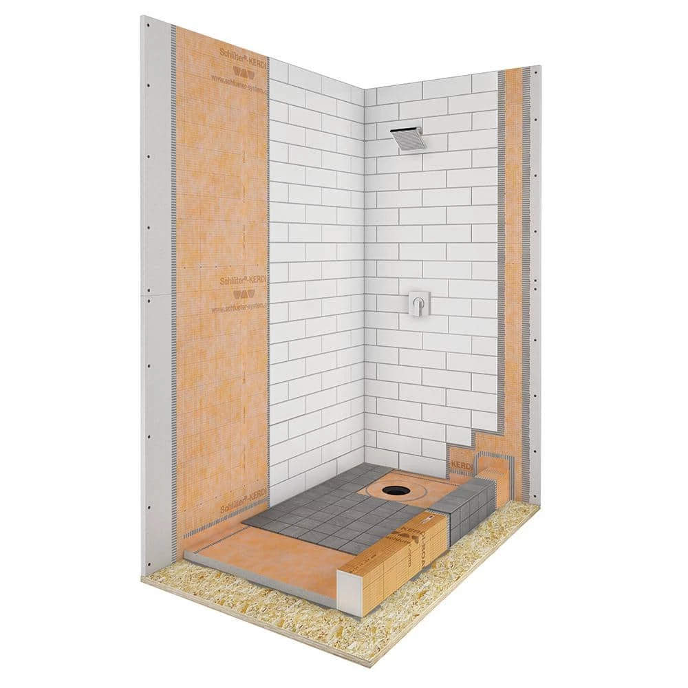 Kerdi-Shower-Kit 38 in. x 60 in. Off-Center Shower Kit without Drain by Schluter 2 Kerdi-Shower-Kit 38 in. x 60 in. Off-Center Shower Kit without Drain by Schluter - Image 2