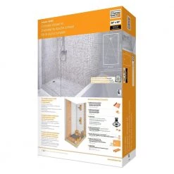 Kerdi-Shower-Kit 38 in. x 60 in. Off-Center Shower Kit in ABS with Stainless Steel Drain Grate by Schluter -Eviva Sales Store schluter shower systems installation kits ksk9651525sabse 4f 1000