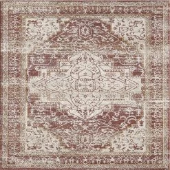 Venus Terracotta/Cream 9 ft. x 12 ft. Oriental Area Rug by Eviva